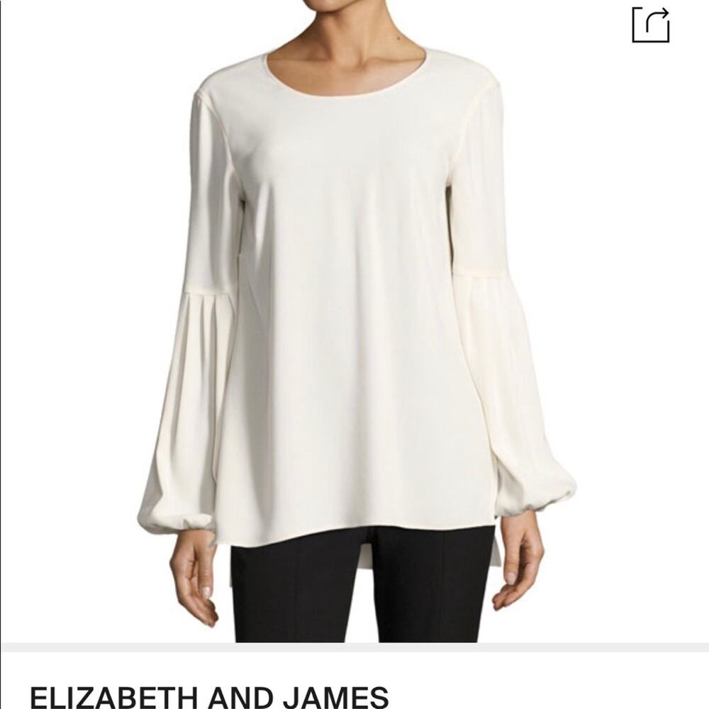 Elizabeth & James Romantic Poets Puff Sleeve Top Off White S